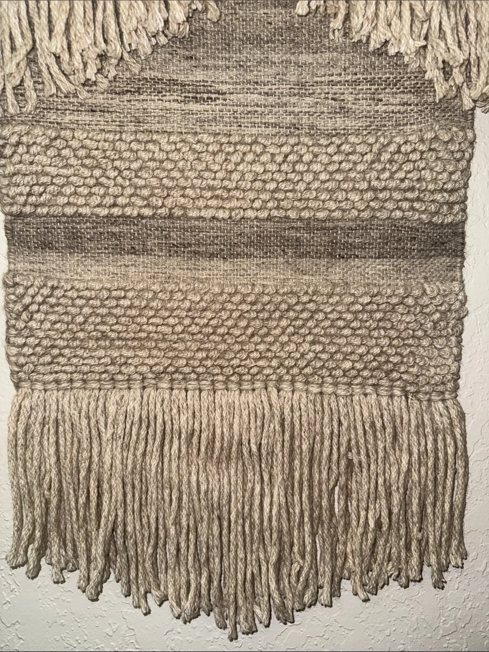 Handcrafted Neutral Beige Woven Large Macrame Tapestry Wall Hanging NWOT